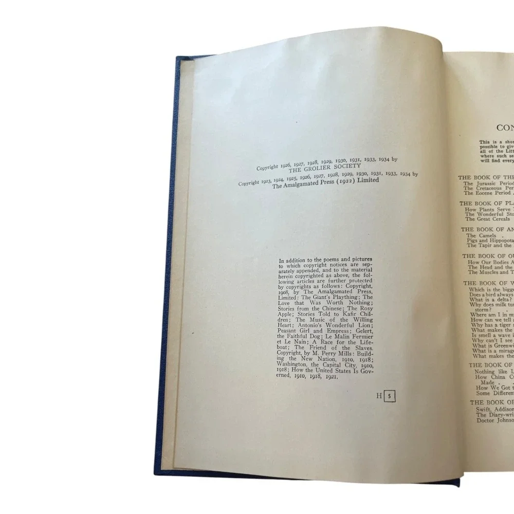 The Book of Knowledge Volume 5 Grolier Society Amalgamated Press 1934 Hardcover
